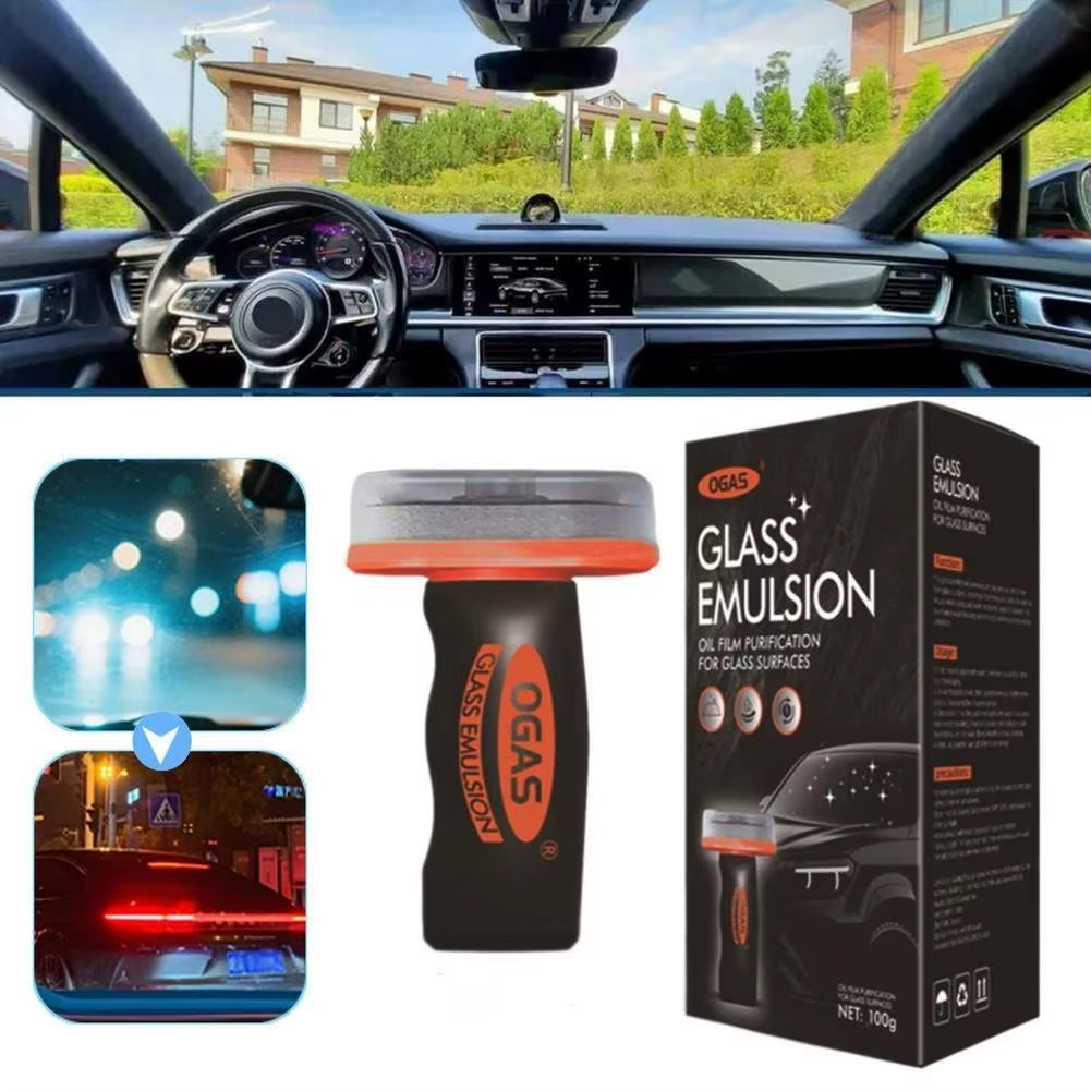 Heavy Degreasing Film Cleaning Paste for Car Glass, Powerful Front Windshield and Rearview Mirror Stain Removal Cleaning Paste