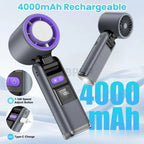 Portable Handheld Turbo Fan - 5 Gear High Speed 4000Mah Rechargeable Mini Personal Hand Fan with Ice Cooling, Summer Travel Essentials, Beach Vacation, Gifts for Women, Men #GLOBAL PICKS