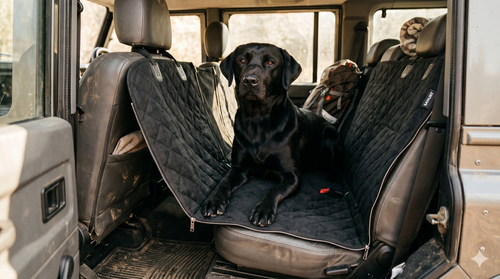 Dog Car Seat Cover, Back Seat Cover for Dogs Pet Car Seat Protector Waterproof Bench Car Seat Cover, Non-Slip Reat Seat Cover Fits Middle Armrest for Most Cars Trucks Suvs - Black