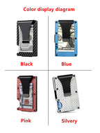 Minimalist Carbon Fiber RFID Holder Ultra-Thin Mini ID Credit Card Holder Aluminum Alloy Men'S and Women'S Wallet