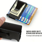 Minimalist Carbon Fiber RFID Holder Ultra-Thin Mini ID Credit Card Holder Aluminum Alloy Men'S and Women'S Wallet