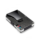 Minimalist Carbon Fiber RFID Holder Ultra-Thin Mini ID Credit Card Holder Aluminum Alloy Men'S and Women'S Wallet