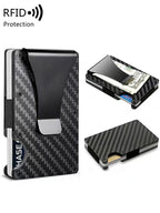 Minimalist Carbon Fiber RFID Holder Ultra-Thin Mini ID Credit Card Holder Aluminum Alloy Men'S and Women'S Wallet