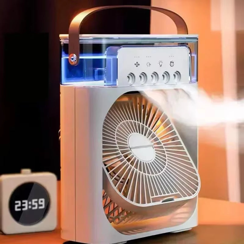 Portable Humidifier Fan Air Conditioner Household Small Air Cooler Hydrocooling Portable Air Adjustment for Office 3 Speed Fan