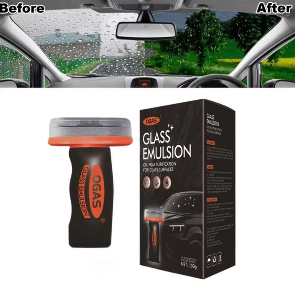 Heavy Degreasing Film Cleaning Paste for Car Glass, Powerful Front Windshield and Rearview Mirror Stain Removal Cleaning Paste