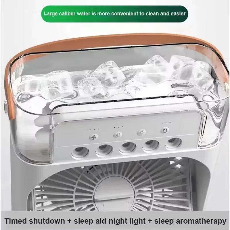Portable Humidifier Fan Air Conditioner Household Small Air Cooler Hydrocooling Portable Air Adjustment for Office 3 Speed Fan